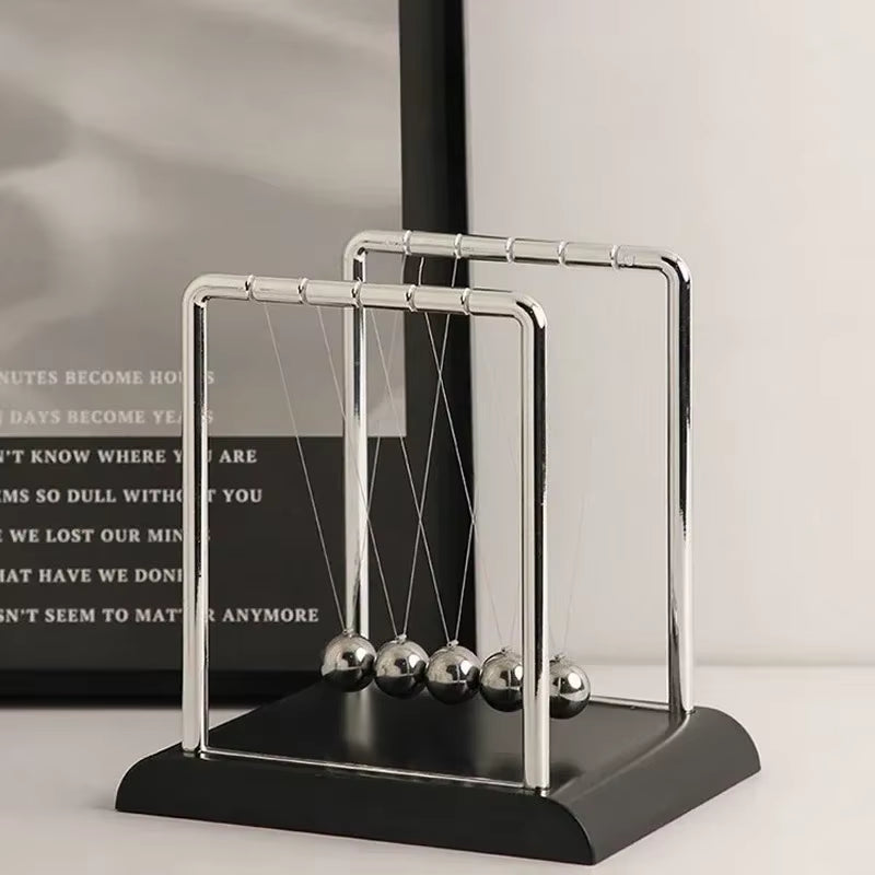 1Pc New Metal Pendulum Ball Desk Table Decor Physics Science Pendulum Newton Ball Steel Balance Ball Newton'S Cradle