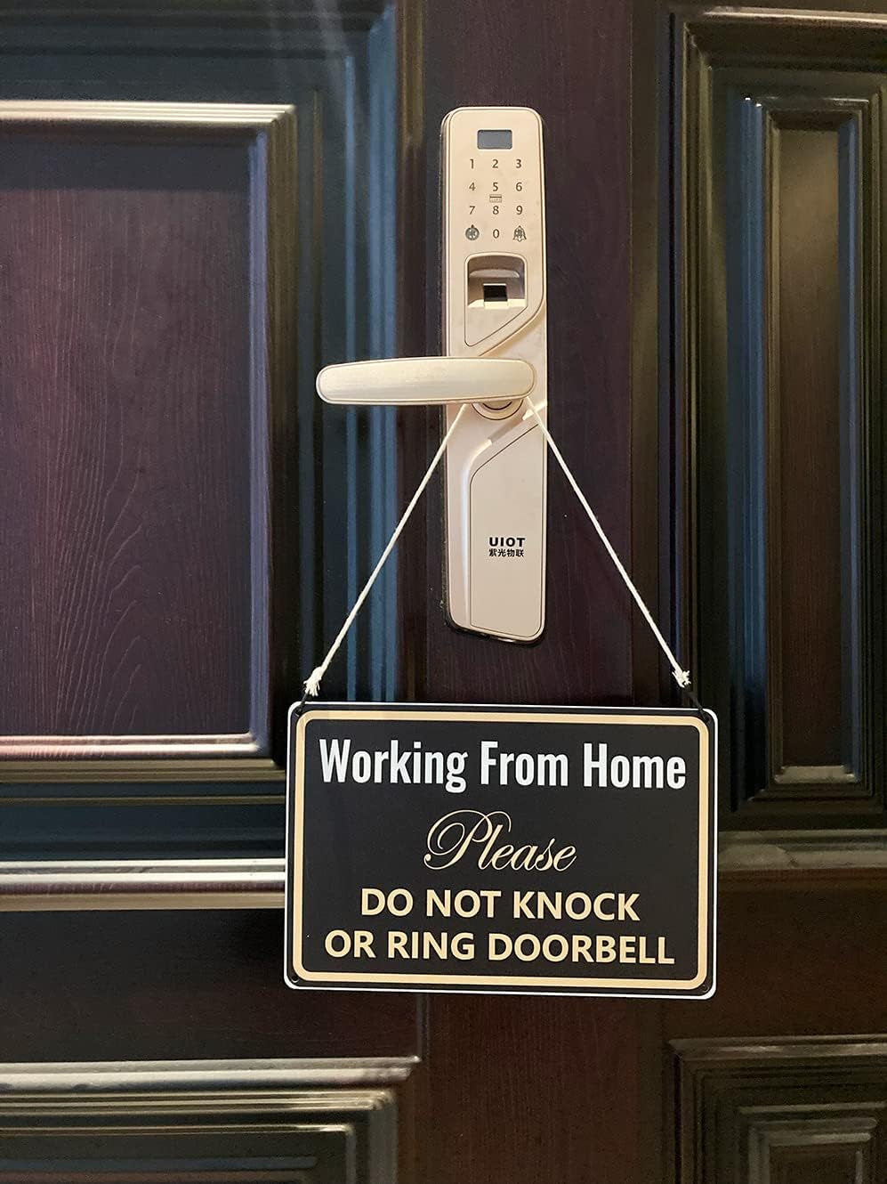 Working from Home Sign - Do Not Knock or Ring Doorbell - Work from Home Must Have Office Door Sign 12" * 8" (051)