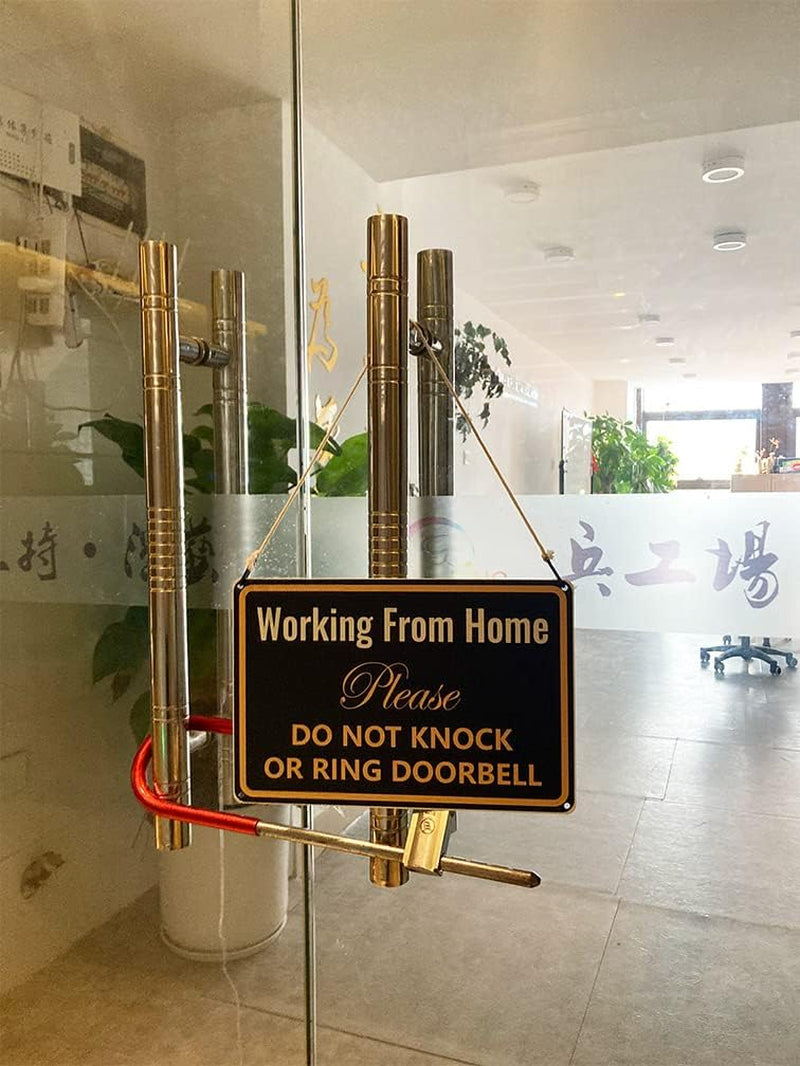 Working from Home Sign - Do Not Knock or Ring Doorbell - Work from Home Must Have Office Door Sign 12" * 8" (051)