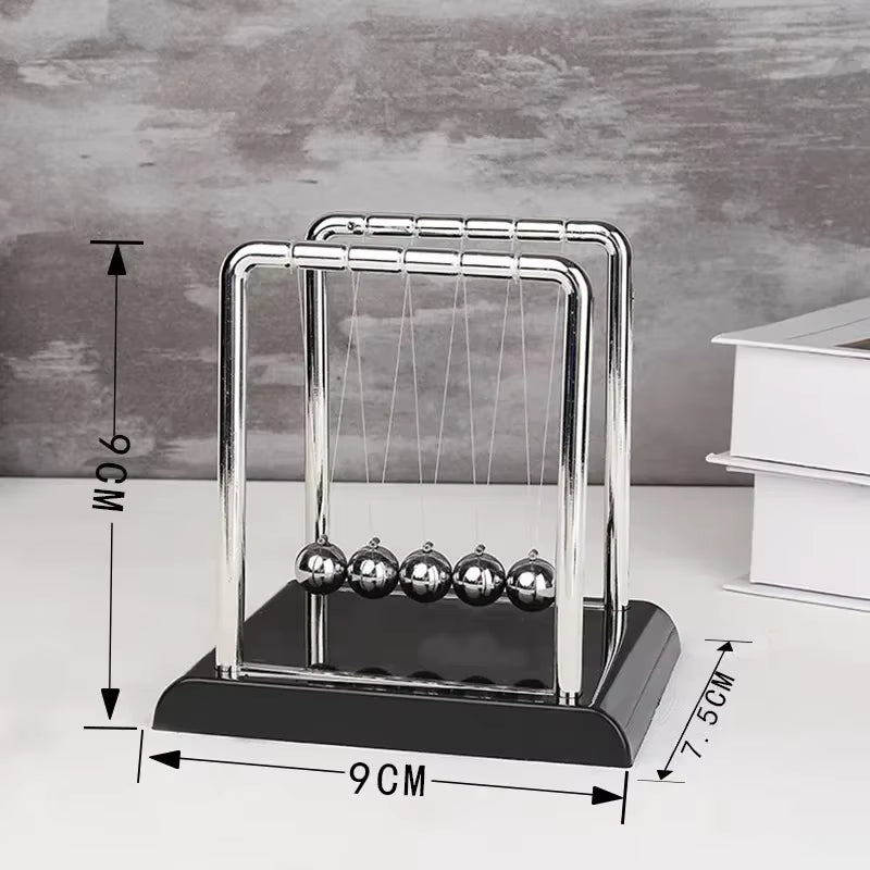 1Pc New Metal Pendulum Ball Desk Table Decor Physics Science Pendulum Newton Ball Steel Balance Ball Newton'S Cradle