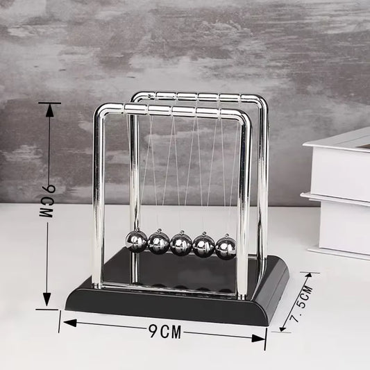 1Pc New Metal Pendulum Ball Desk Table Decor Physics Science Pendulum Newton Ball Steel Balance Ball Newton'S Cradle