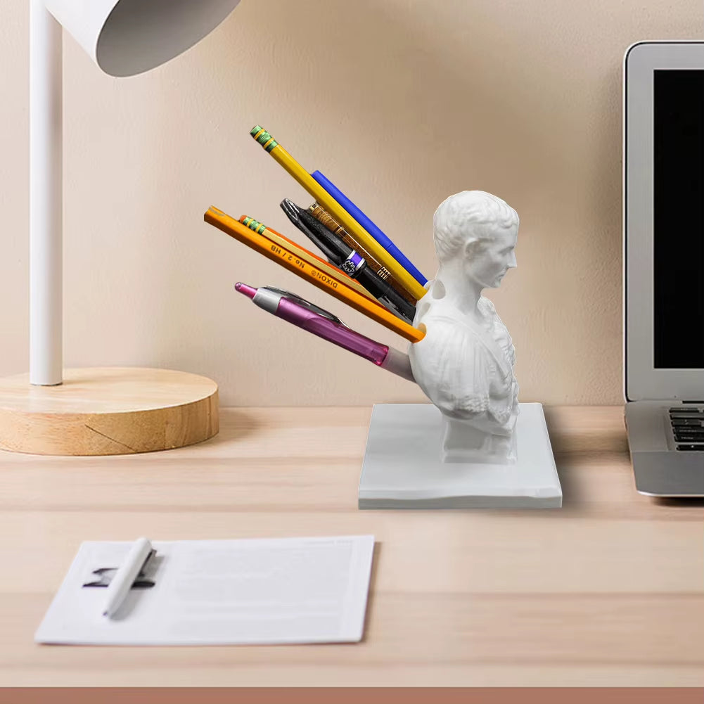 Julius Caesar Statue Office Desk Pen Holder Office Desk Organizer Office Decor Pen Rack Gift Stationery Teacher Gift